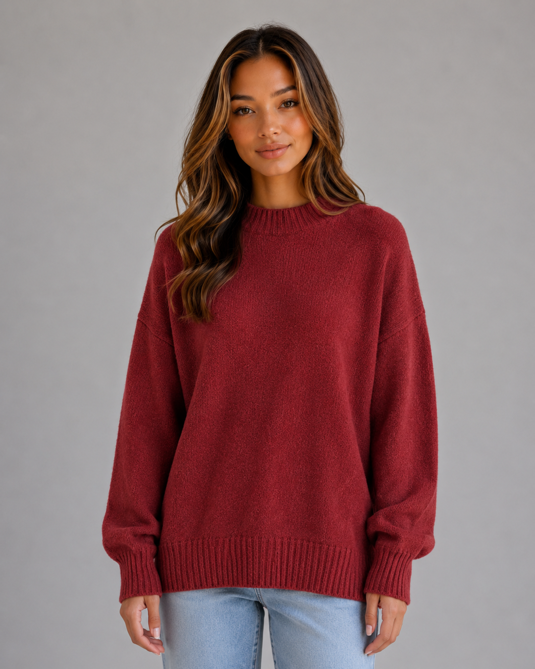 Women’s Oversized Jumper with High Neckline Fit