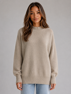 Women’s Oversized Jumper with High Neckline Fit