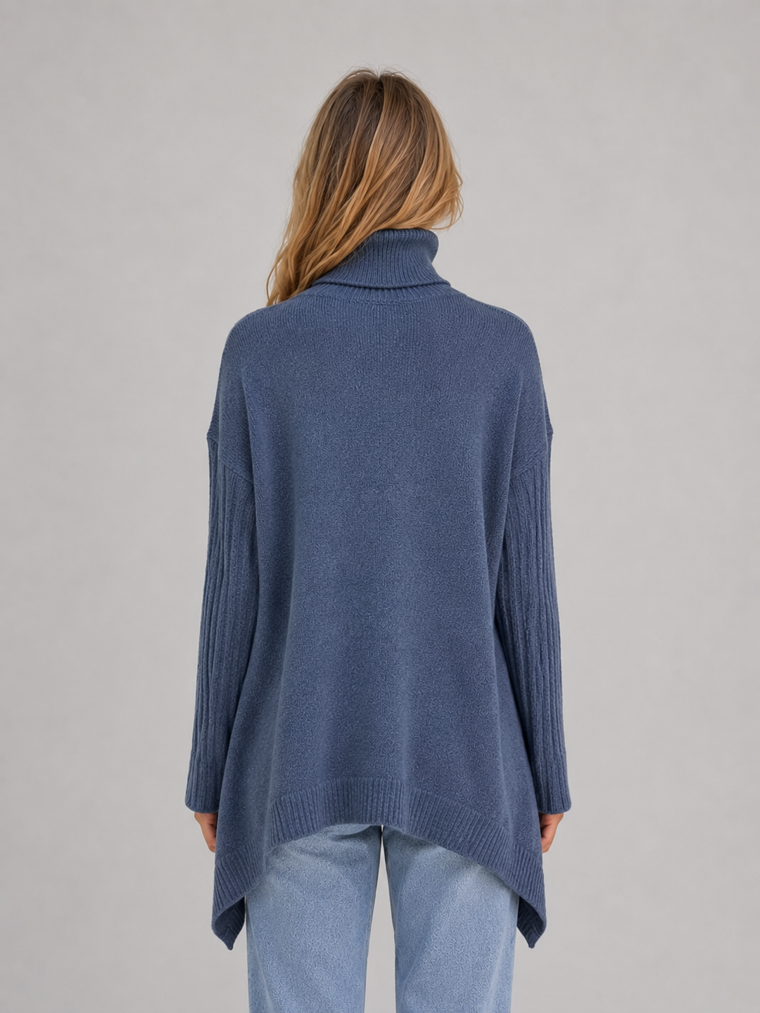 Women’s Oversized Jumper with Roll Neck Ribbing