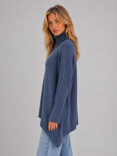 Women’s Oversized Jumper with Roll Neck Ribbing