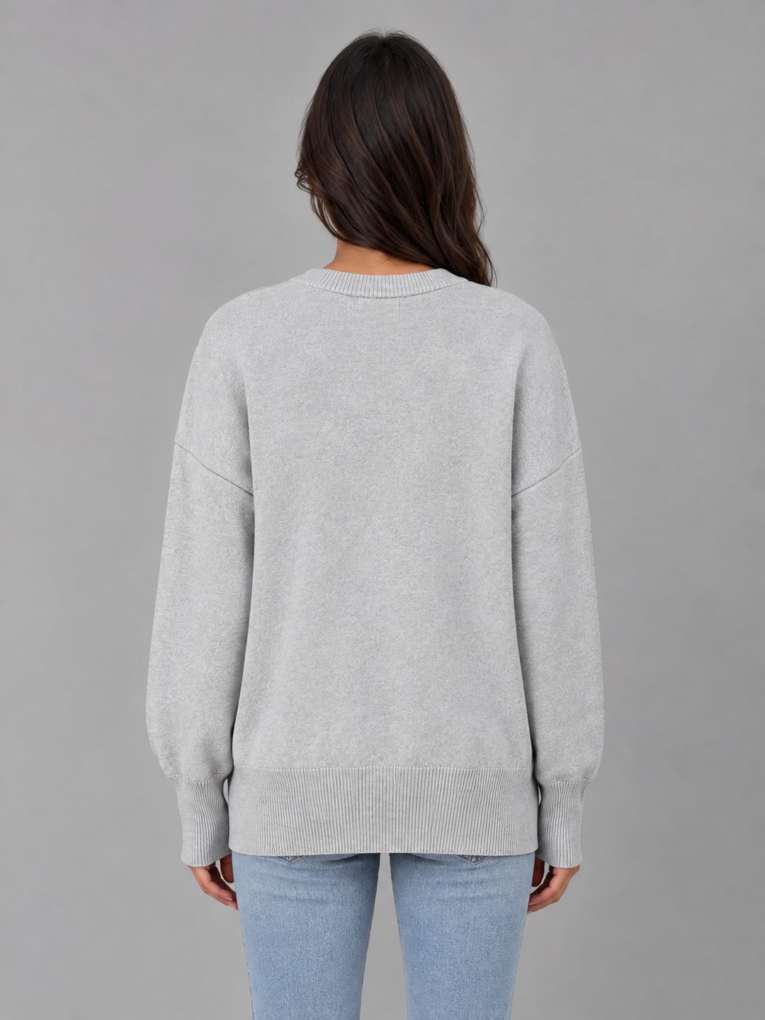 Women’s Oversized Knit Jumper with Crew Neck