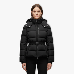 Isla | Hooded Puffer Coat with Belted Waist