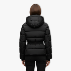 Isla | Hooded Puffer Coat with Belted Waist