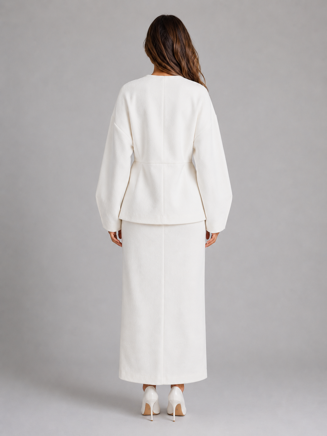 Women’s Peplum Jacket with Maxi Skirt