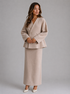 Women’s Peplum Jacket with Maxi Skirt