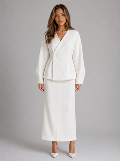 Women’s Peplum Jacket with Maxi Skirt