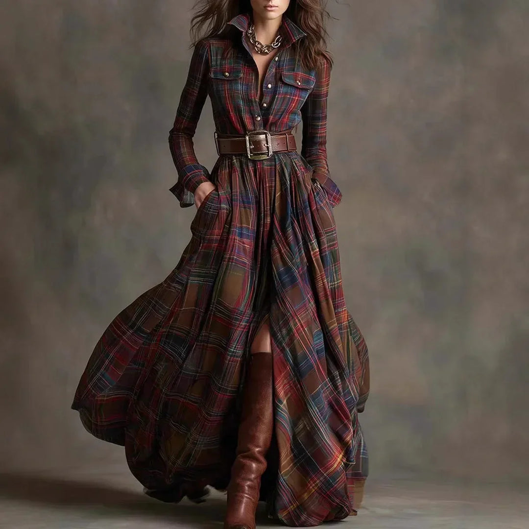 Women’s Plaid Maxi Dress