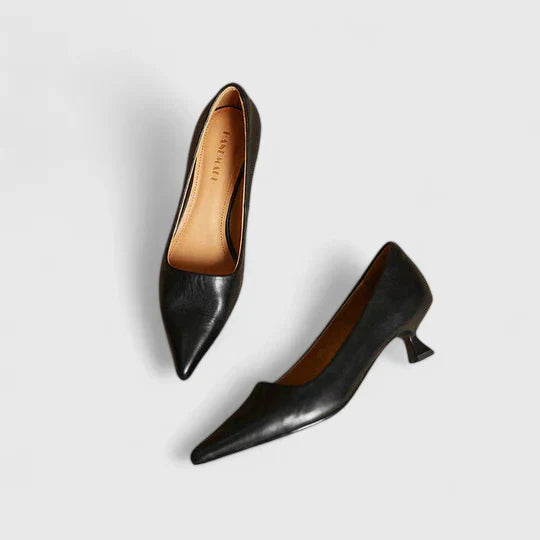 Women’s Pointed-Toe Kitten Heels - Comfortable Slip On Office Work Heels