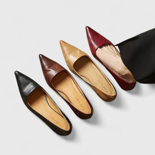 Women’s Pointed-Toe Kitten Heels - Comfortable Slip On Office Work Heels