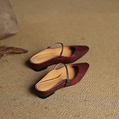 Women’s Pointed Toe Mules with Buckled Strap