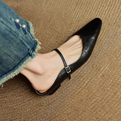 Women’s Pointed Toe Mules with Buckled Strap