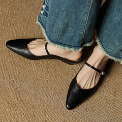 Women’s Pointed Toe Mules with Buckled Strap