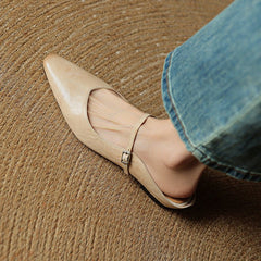 Women’s Pointed Toe Mules with Buckled Strap