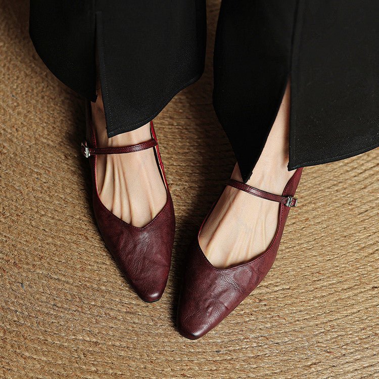 Women’s Pointed Toe Mules with Buckled Strap