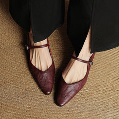 Women’s Pointed Toe Mules with Buckled Strap