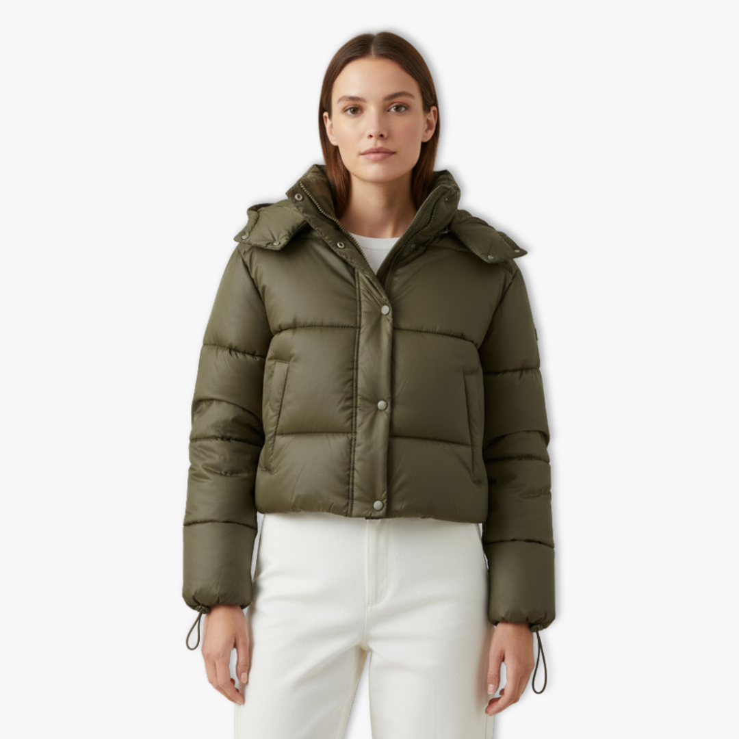 Seraphine | Quilted Jacket with Hood and Stand Collar