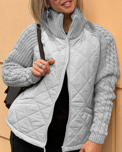 Women’s Quilted Jacket with Stand Collar  Padded Coat