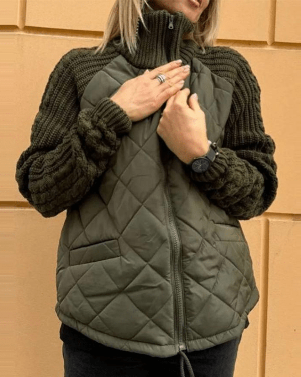 Women’s Quilted Jacket with Stand Collar  Padded Coat