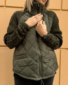 Women’s Quilted Jacket with Stand Collar  Padded Coat