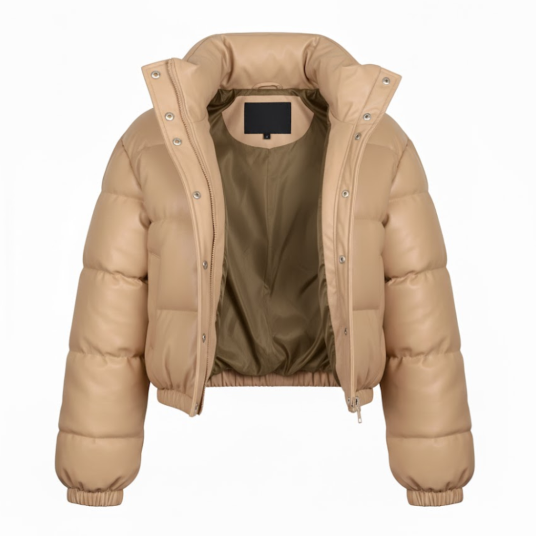 Women’s Quilted Puffer Jacket with Zipper Closure