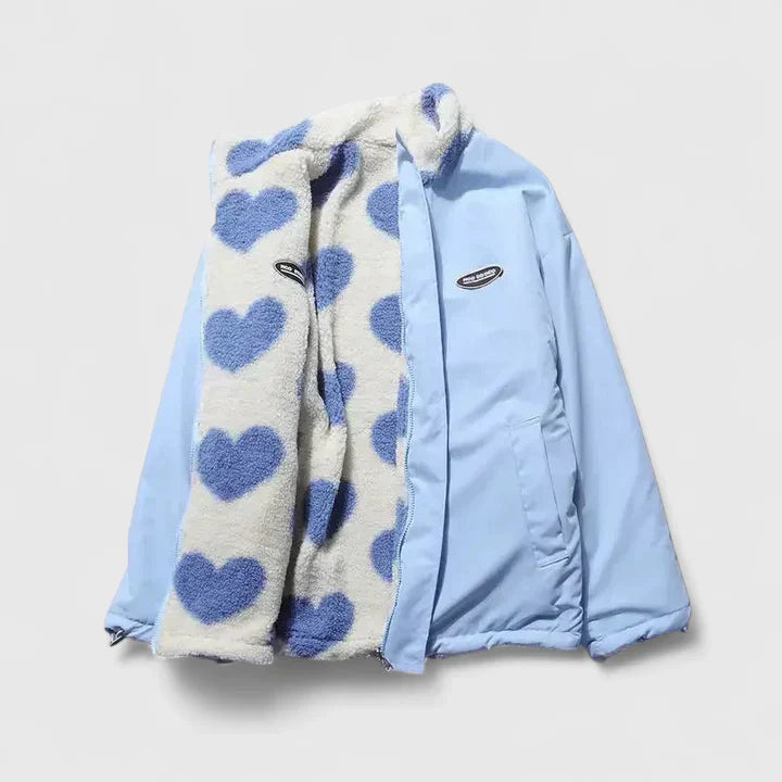 Women’s Reversible Jacket with Heart Print