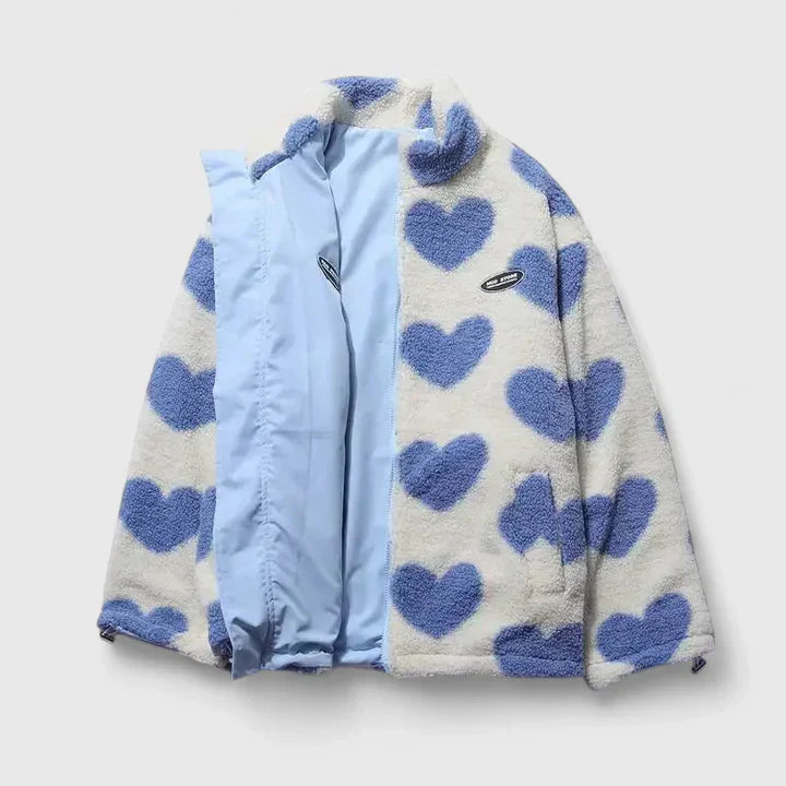 Women’s Reversible Jacket with Heart Print