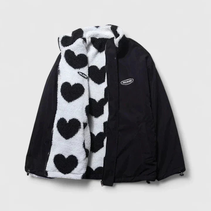 Women’s Reversible Jacket with Heart Print