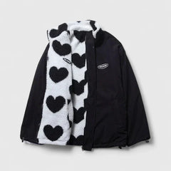 Women’s Reversible Jacket with Heart Print