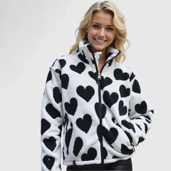 Women’s Reversible Jacket with Heart Print