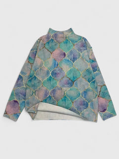 Beatrix | Turtleneck Sweater with Metallic Knit Pattern