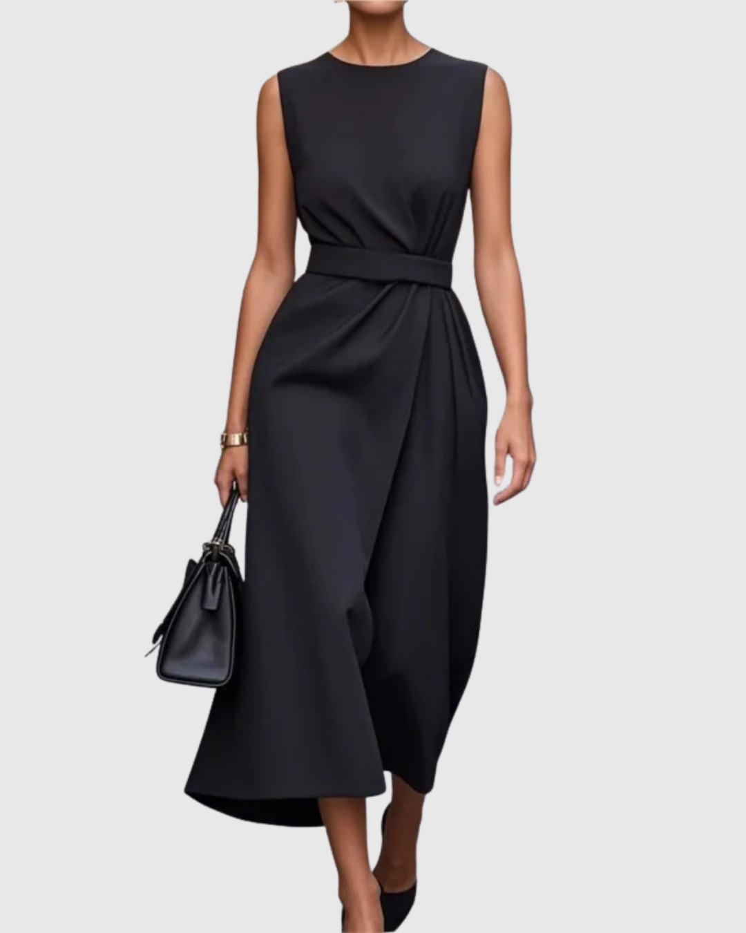 Women’s Round Neck Belted Dress