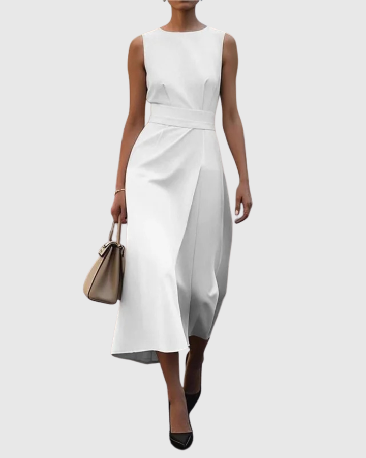 Women’s Round Neck Belted Dress