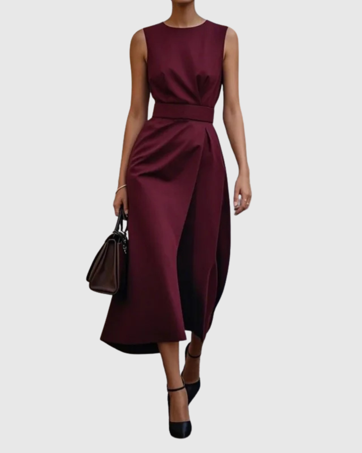 Women’s Round Neck Belted Dress