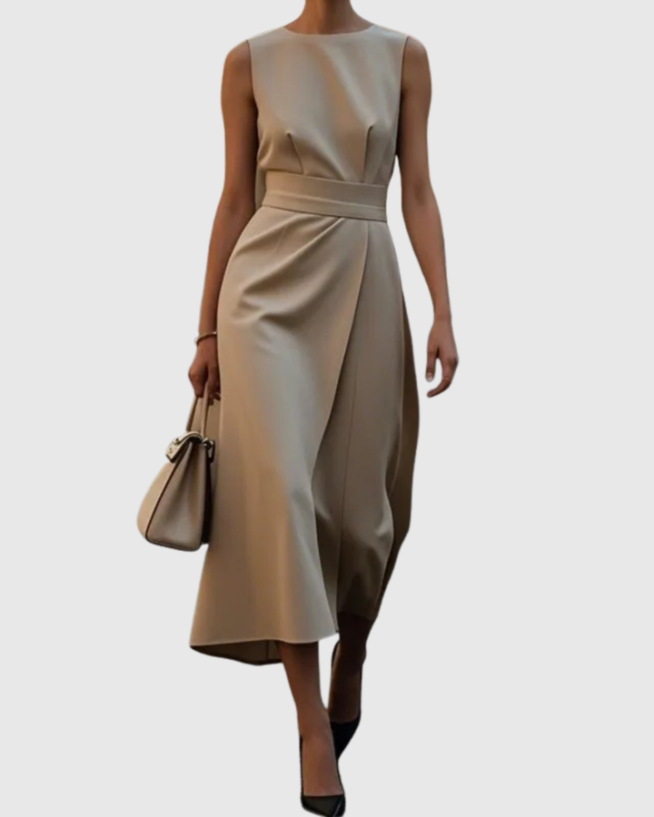 Women’s Round Neck Belted Dress