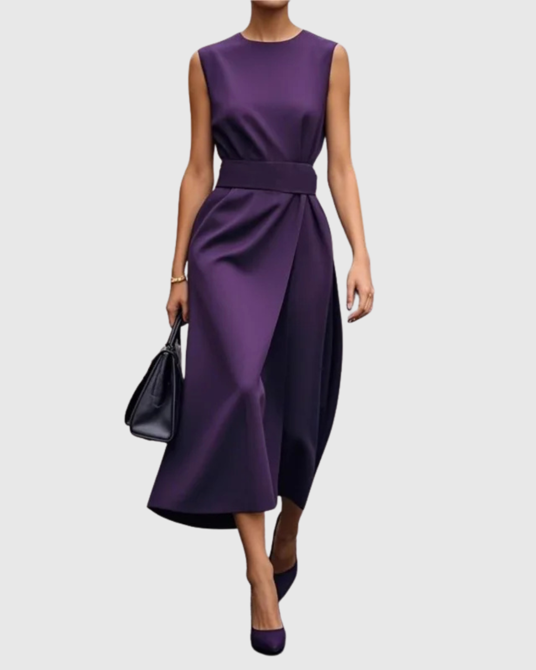 Women’s Round Neck Belted Dress
