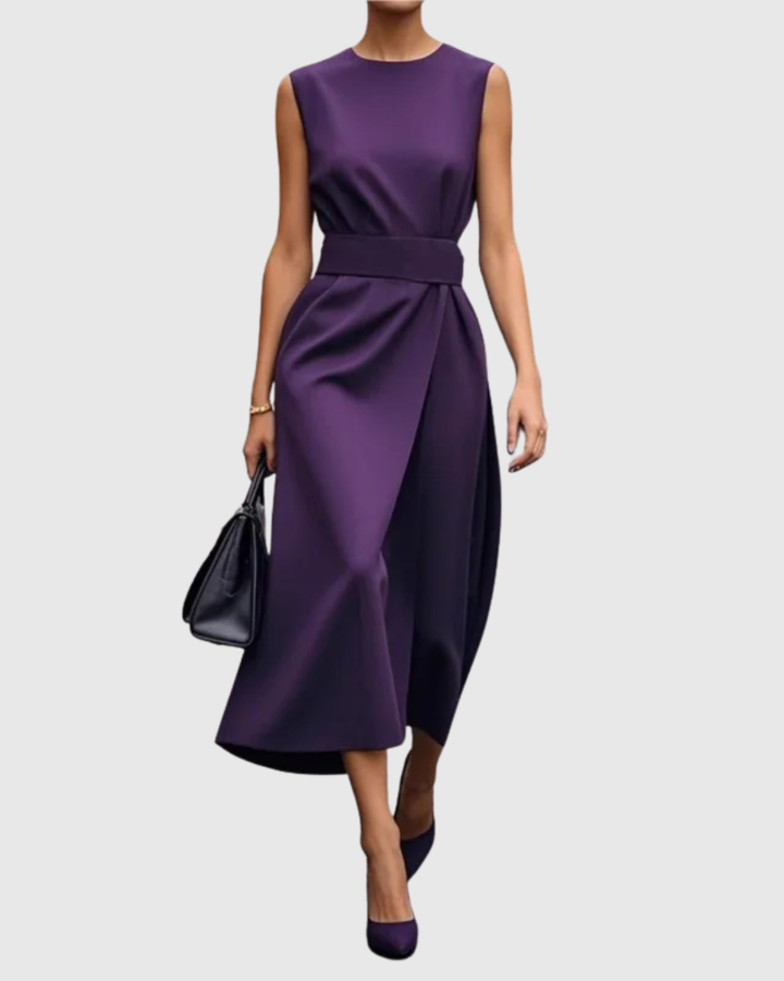 Women’s Round Neck Belted Dress