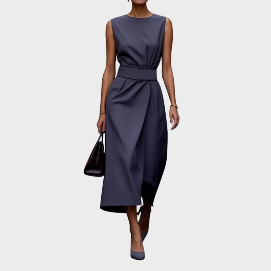 Women’s Round Neck Belted Dress