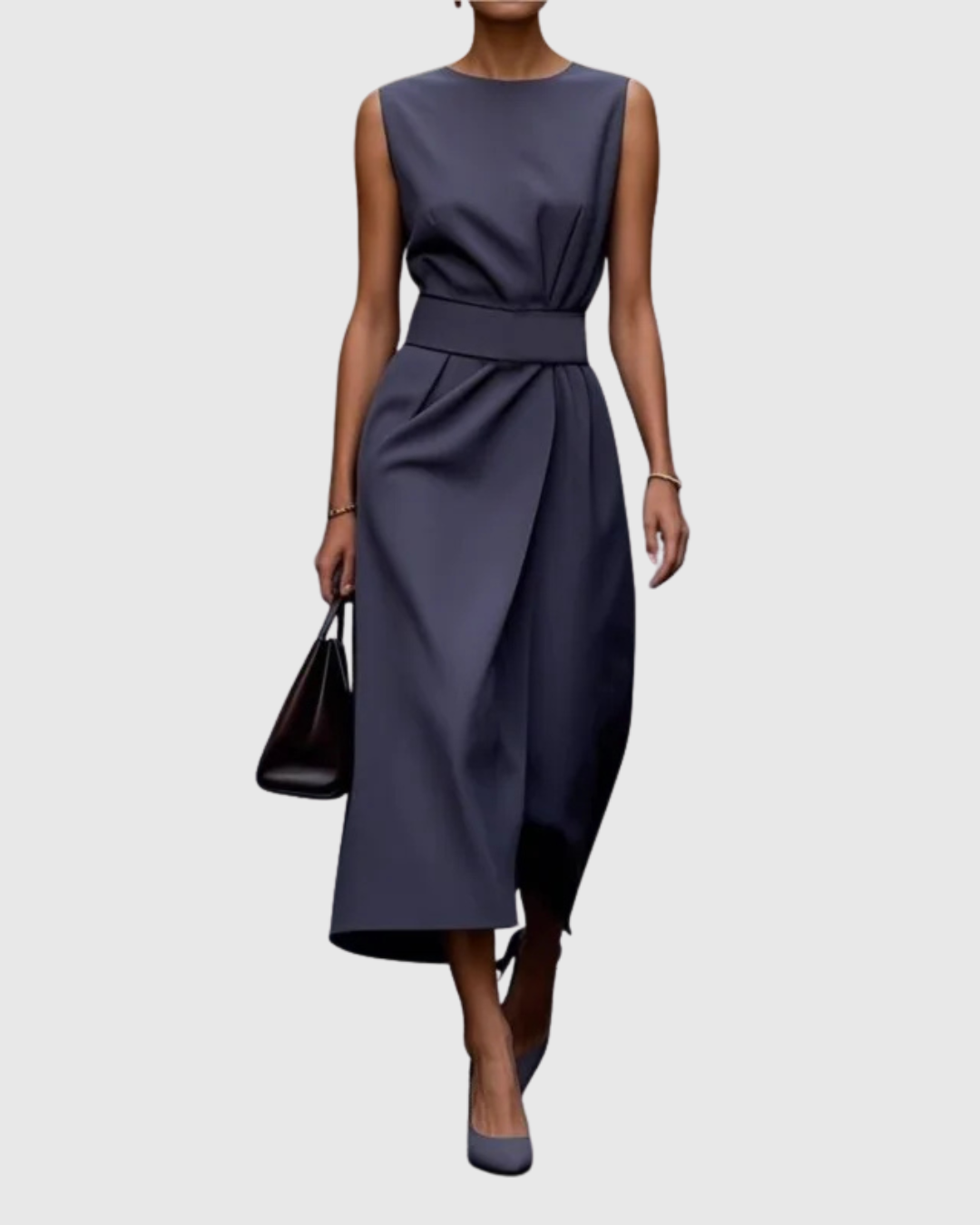 Women’s Round Neck Belted Dress
