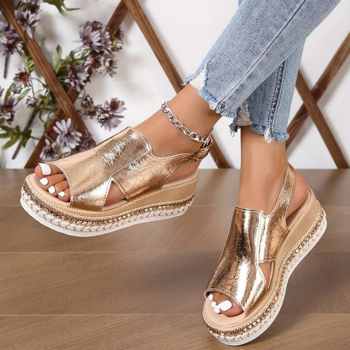 Women’s Sandals - Ankle Strap Platform Espadrille Shoes