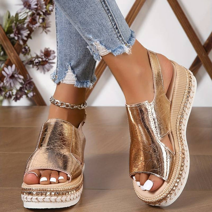 Women’s Sandals - Ankle Strap Platform Espadrille Shoes