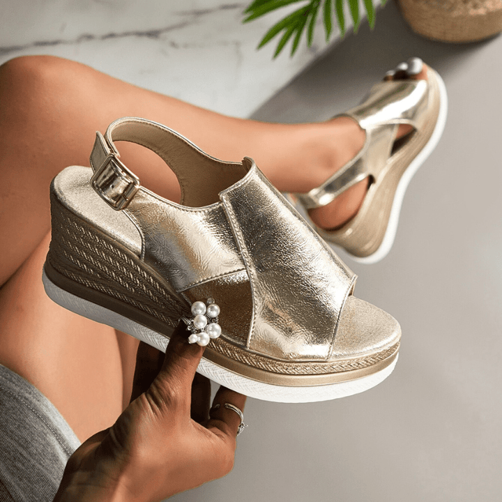 Women’s Sandals - Ankle Strap Platform Espadrille Shoes