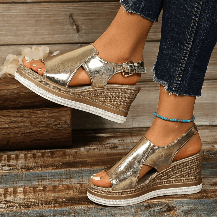 Women’s Sandals - Ankle Strap Platform Espadrille Shoes