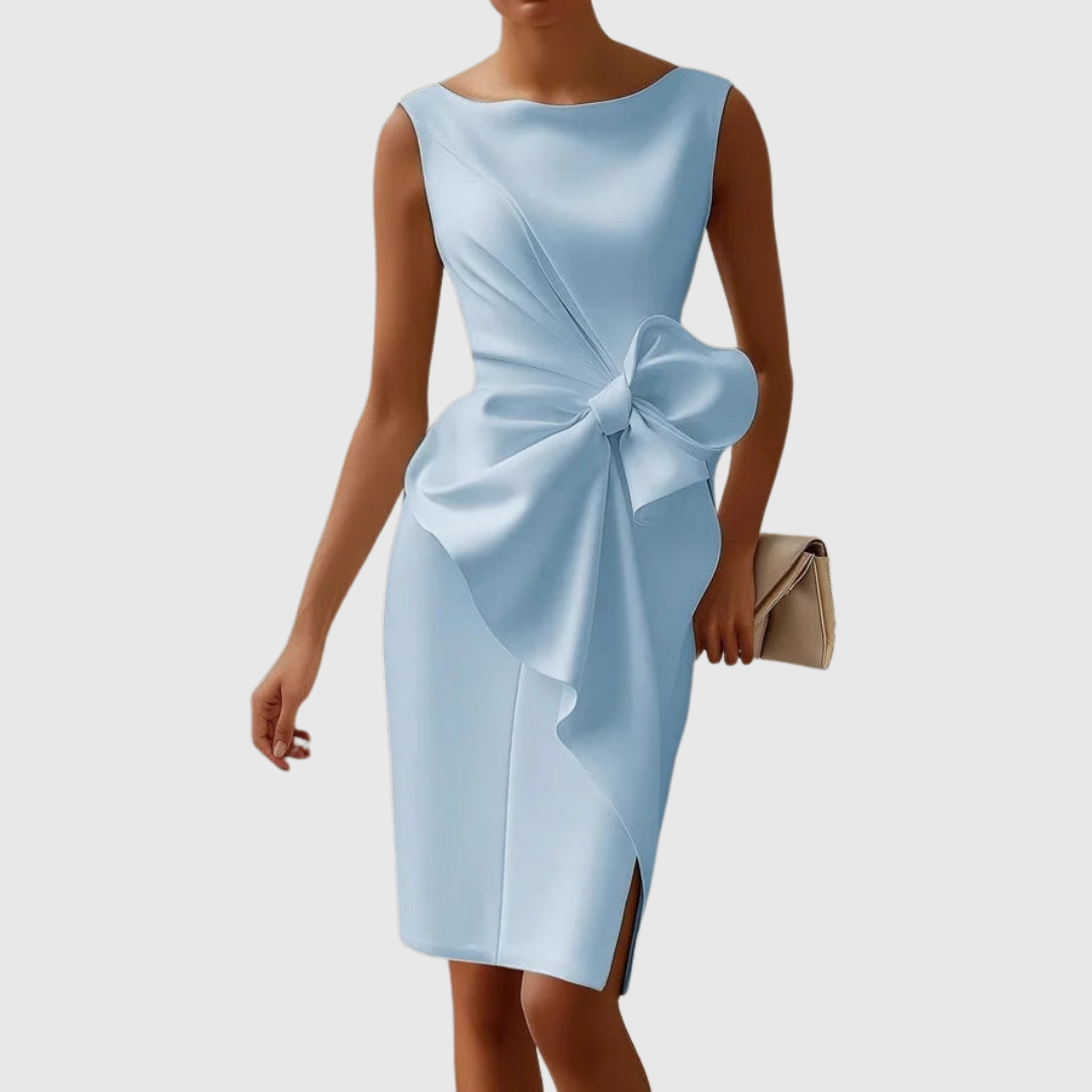 Women’s Sleeveless Midi Dress - Bow Detailed