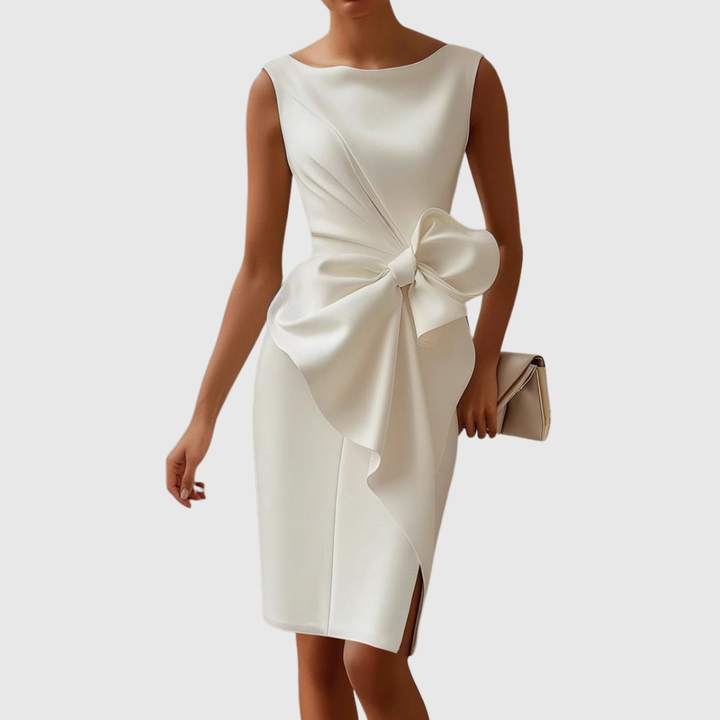 Women’s Sleeveless Midi Dress - Bow Detailed