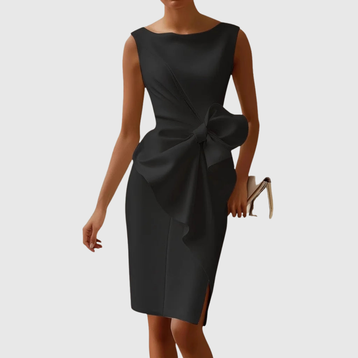 Women’s Sleeveless Midi Dress - Bow Detailed