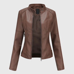Women's Slim Fit Jacket - Moto Biker Coat