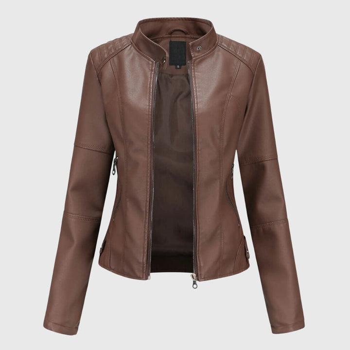 Women's Slim Fit Jacket - Moto Biker Coat
