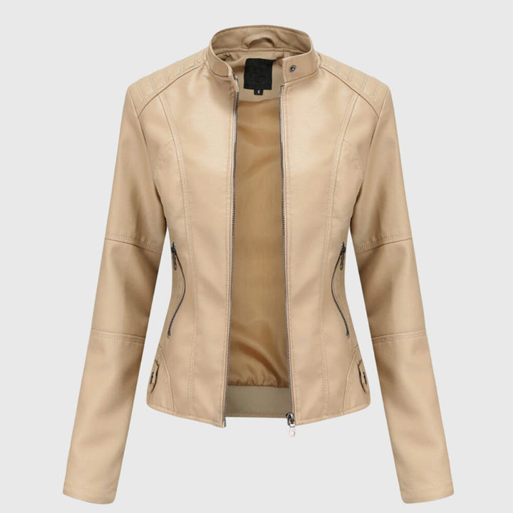 Women's Slim Fit Jacket - Moto Biker Coat
