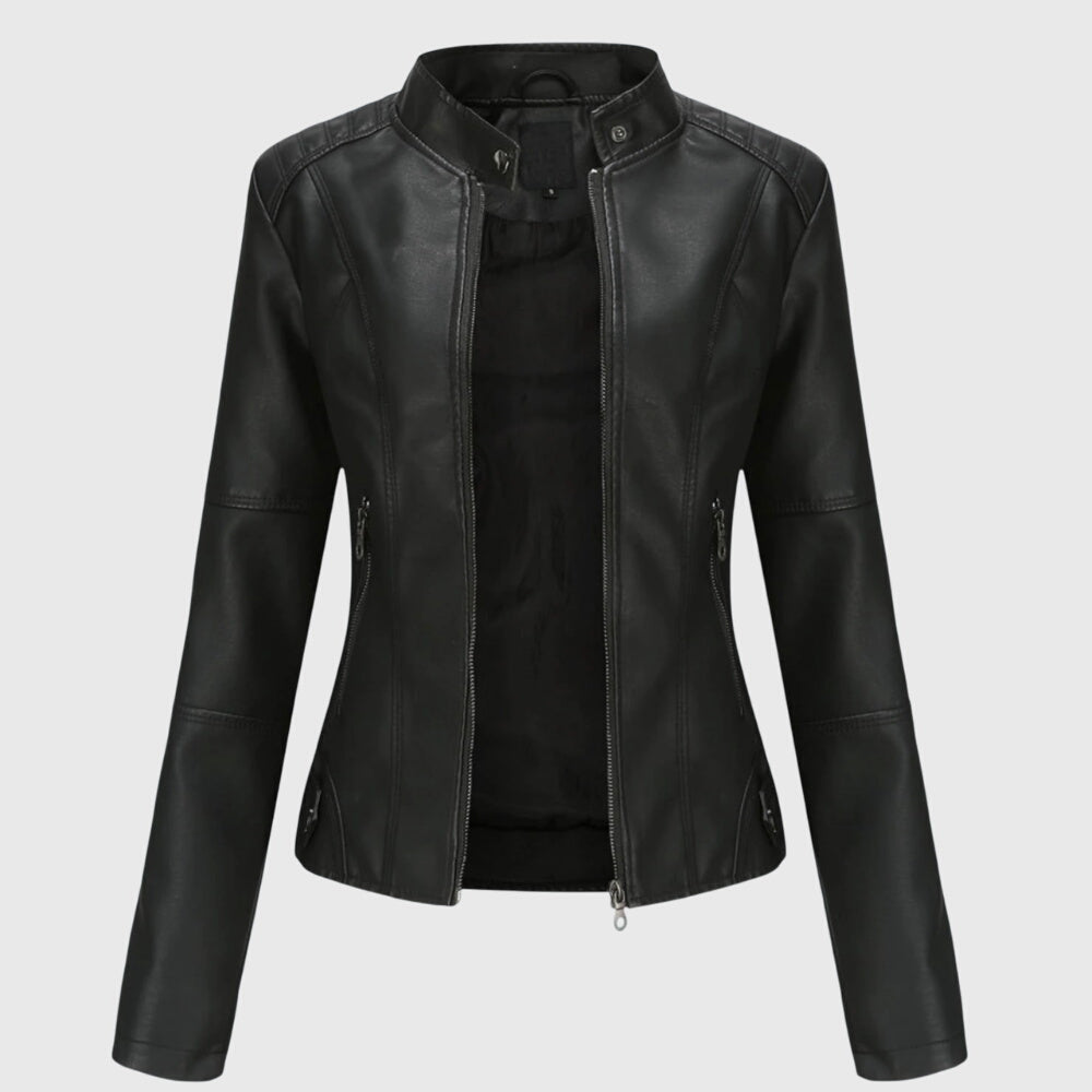 Women's Slim Fit Jacket - Moto Biker Coat
