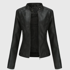 Women's Slim Fit Jacket - Moto Biker Coat